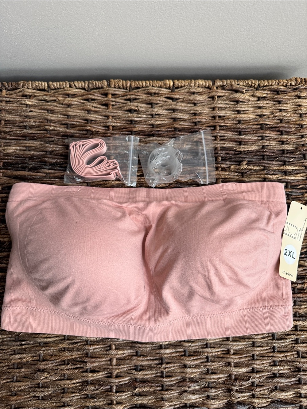 Everyday Strapless Bandeau in Dusty Pink by True&Co.